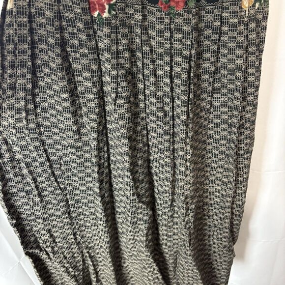 Vintage 80s/90s Floral Midi Dress Button Front Cottagecore Tie Back Babydoll Lrg - Picture 3 of 5